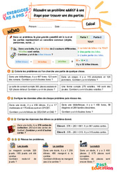 Résoudre un problème additif à une étape pour trouver une des parties - Exercices Pas à Pas : 5ème Harmos - PDF à imprimer