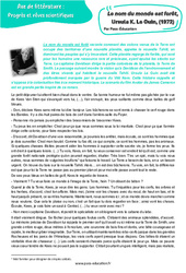 Exercice Le nom du monde est forêt, Ursula K. Le Guin - Littérature : 11ème Harmos - PDF à imprimer