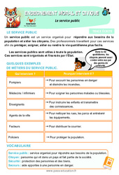 Le service public - Cours, Leçon - EMC : 5ème Harmos - PDF à imprimer