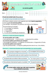 Le service public - Exercices - EMC : 5ème Harmos - PDF à imprimer