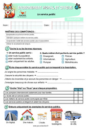 Le service public - Examen Evaluation - EMC : 5ème Harmos - PDF à imprimer