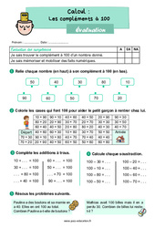 Les compléments à 100 - Examen Evaluation : 4ème Harmos - PDF à imprimer
