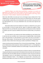 Exercice Discours pour les droits civiques de Joséphine Baker - Littérature : 11ème Harmos - PDF à imprimer