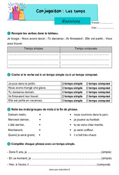 Exercice Les temps - Exercices avec les corrections : 5ème Harmos - PDF à imprimer