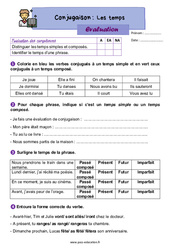 Les temps - Examen Evaluation avec la correction : 5ème Harmos - PDF à imprimer