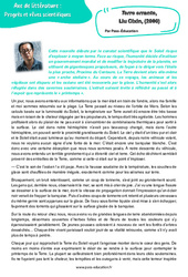 Exercice Terre errante, Liu Cixin - Littérature : 11ème Harmos - PDF à imprimer