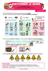 Leçon Hygiène de vie et sécurité domestique - Cours, Leçon - Apis & ses amis : 3eme Harmos - PDF à imprimer