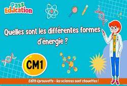 Quelles sont les différentes formes d’énergie ? - Vidéo pédagogique - Edith Eprouvette : 6ème Harmos