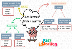 Les lettres finales muettes - Carte mentale à co - construire : 5ème Harmos - PDF à imprimer