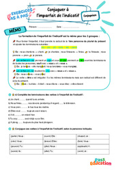 Conjuguer à l’imparfait de l'indicatif - Exercices Pas à Pas : 9eme Harmos - PDF à imprimer