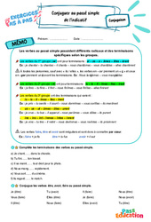 Conjuguer au passé simple de l'indicatif - Exercices Pas à Pas : 9eme Harmos - PDF à imprimer