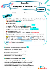 Reconnaître le complément d’Objet indirect (COI) - Exercices Pas à Pas : 9eme Harmos - PDF à imprimer