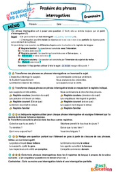 Produire des phrases interrogatives - Exercices Pas à Pas : 8ème Harmos - PDF à imprimer