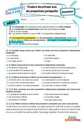 Produire des phrases avec des propositions juxtaposées - Exercices Pas à Pas : 8ème Harmos - PDF à imprimer