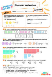 Décomposer des fractions - Exercices Pas à Pas : 7ème Harmos - PDF à imprimer