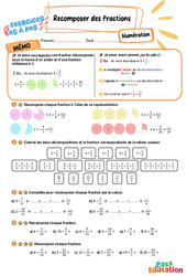 Recomposer des fractions - Exercices Pas à Pas : 7ème Harmos - PDF à imprimer