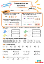 Trouver des fractions équivalentes - Exercices Pas à Pas : 7ème Harmos - PDF à imprimer