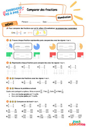 Comparer des fractions - Exercices Pas à Pas : 7ème Harmos - PDF à imprimer