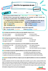 Identifier les expansions du GN - Exercices Pas à Pas : 7ème Harmos - PDF à imprimer