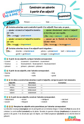 Construire un adverbe à partir d’un adjectif - Exercices Pas à Pas : 7ème Harmos - PDF à imprimer