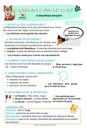La République française - Cours, Leçon - EMC : 5ème Harmos - PDF à imprimer