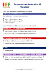 IEF Instruction En Famille, École à la maison pour la Semaine 33 - école à la maison IEF - Fiches  : 10ème Harmos