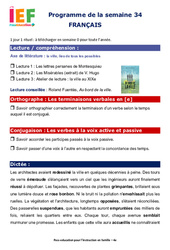 IEF Instruction En Famille, École à la maison pour la Semaine 34 - école à la maison IEF - Fiches  : 10ème Harmos