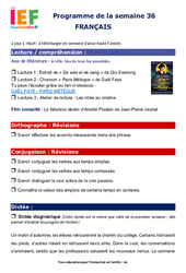 IEF Instruction En Famille, École à la maison pour la Semaine 36 - école à la maison IEF - Fiches  : 10ème Harmos