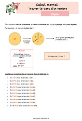 Trouver le tiers d’un nombre - Cours, Leçon : 6ème Harmos - PDF à imprimer