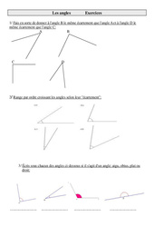 Angles - Exercices - Géométrie - Mathématiques : 7ème Harmos - PDF à imprimer