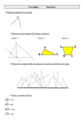 Angles - Exercices de géométrie  : 7ème Harmos - PDF à imprimer