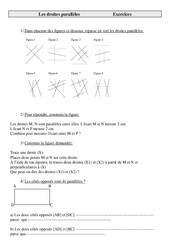 Droites parallèles - Exercices - Géométrie - Mathématiques : 7ème Harmos - PDF à imprimer