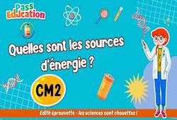 Quelles sont les sources d’énergie&nbsp;? - Vidéo - Edith Eprouvette : 7ème Harmos