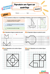 Reproduire une figure sur quadrillage - Exercices Pas à Pas : 5ème Harmos - PDF à imprimer