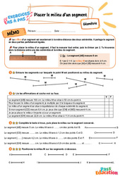 Placer le milieu d’un segment - Exercices Pas à Pas : 5ème Harmos - PDF à imprimer