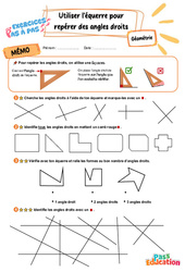 Utiliser l'équerre pour repérer des angles droits - Exercices Pas à Pas : 5ème Harmos - PDF à imprimer