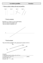 Droites parallèles - Exercices de géométrie  : 7ème Harmos - PDF à imprimer