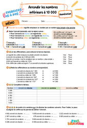 Arrondir les nombres inférieurs à 10 000 - Exercices Pas à Pas : 5ème Harmos - PDF à imprimer