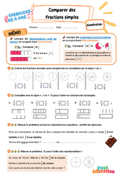 Leçon, exercice et évaluation :<br/> Comparer des fractions simples - Exercices Pas à Pas : 5ème Harmos - PDF à imprimer