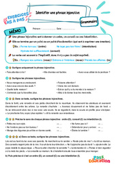 Identifier une phrase injonctive - Exercices Pas à Pas : 6ème Harmos - PDF à imprimer