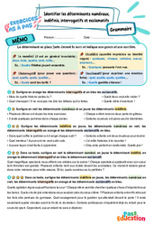 Identifier les déterminants numéraux, indéfinis, interrogatifs et exclamatifs - Exercices Pas à Pas : 8ème Harmos - PDF à imprimer