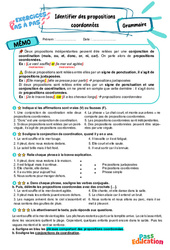 Cours et exercice : Identifier des propositions coordonnées - Exercices Pas à Pas : 8ème Harmos - PDF à imprimer