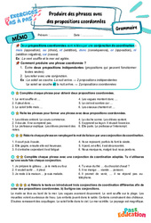 Cours et exercice : Produire des phrases avec des propositions coordonnées - Exercices Pas à Pas : 8ème Harmos - PDF à imprimer