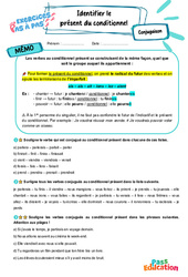 Identifier le présent du conditionnel - Exercices Pas à Pas : 9eme Harmos - PDF à imprimer