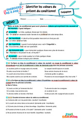 Identifier les valeurs du présent du conditionnel - Exercices Pas à Pas : 9eme Harmos - PDF à imprimer