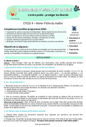 L’ordre public - Fiches protéger les libertés - Séquence complète EMC : 10ème Harmos - PDF à imprimer