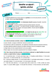 Identifier un adjectif épithète ou attribut - Exercices Pas à Pas : 9eme Harmos - PDF à imprimer