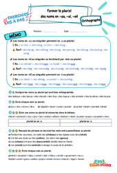 Leçon, exercice et évaluation :<br/> Former le pluriel des noms en - ou, - al et - ail - Exercices Pas à Pas : 7ème Harmos - PDF à imprimer