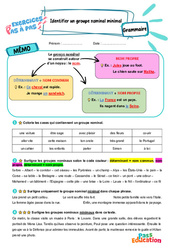 Identifier un groupe nominal minimal - Exercices Pas à Pas : 5ème Harmos - PDF à imprimer