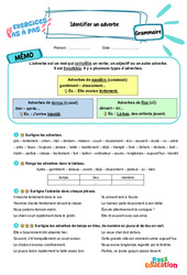 Identifier un adverbe - Exercices Pas à Pas : 5ème Harmos - PDF à imprimer